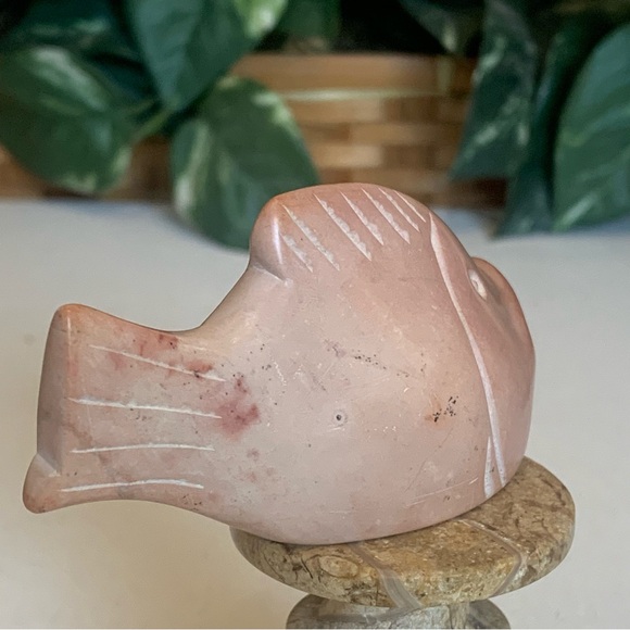 Kisii Soapstone Carved FISH Figurine Stone Big Mouth Bass Carving Animal Figure - Picture 11 of 16